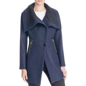Trina Turk Wool Blend Navy Blue Single Breast Peacoat Size 10